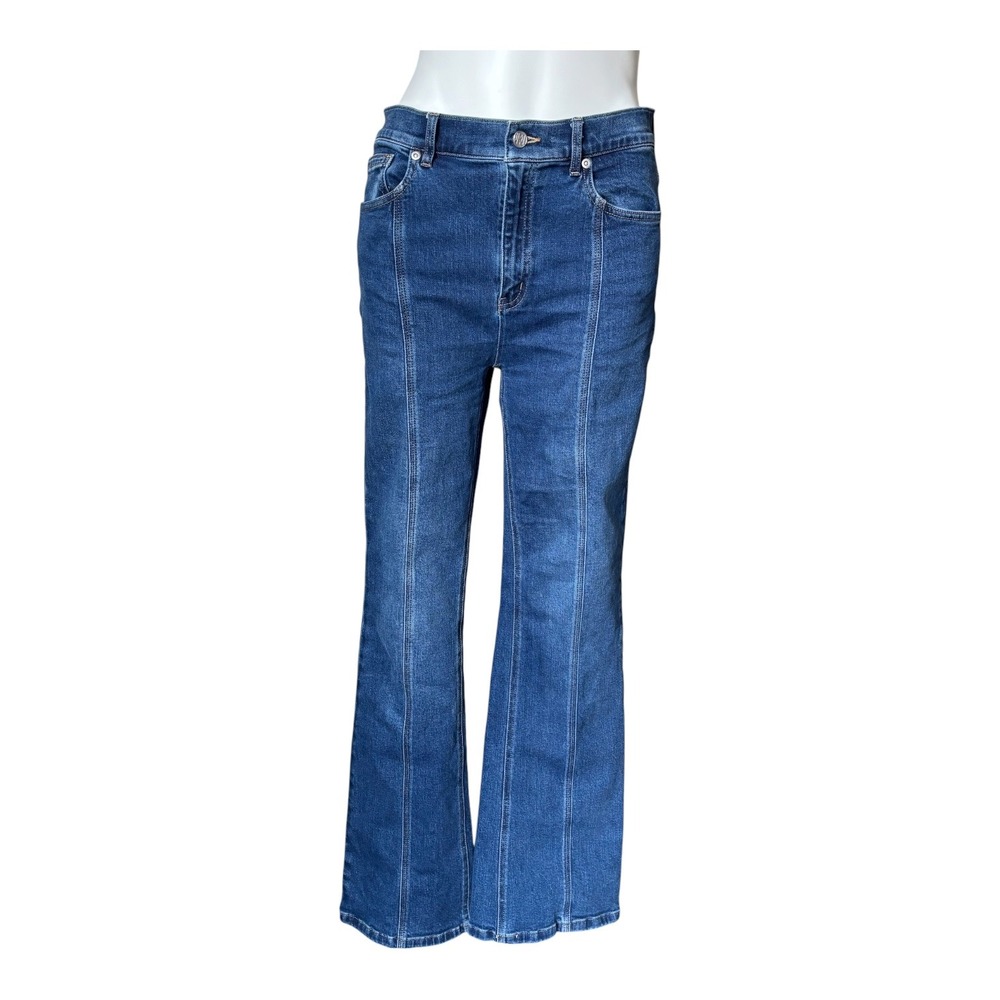 J McLaughlin Clearwater Jeans Womens 8 Med Wash Front Seam Bootcut High Rise